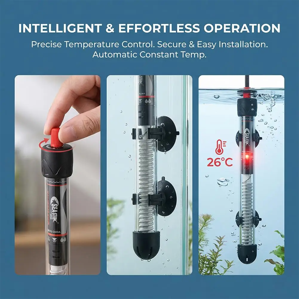 Marine Aquarium Heater - Adjustable Aquarium Heater 25W-300W Auto Constant