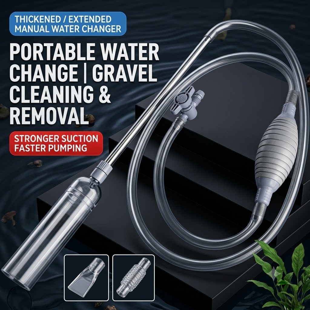 Marine Aquarium Water Change - Aquarium Siphon, Manual Water Changer, Fish